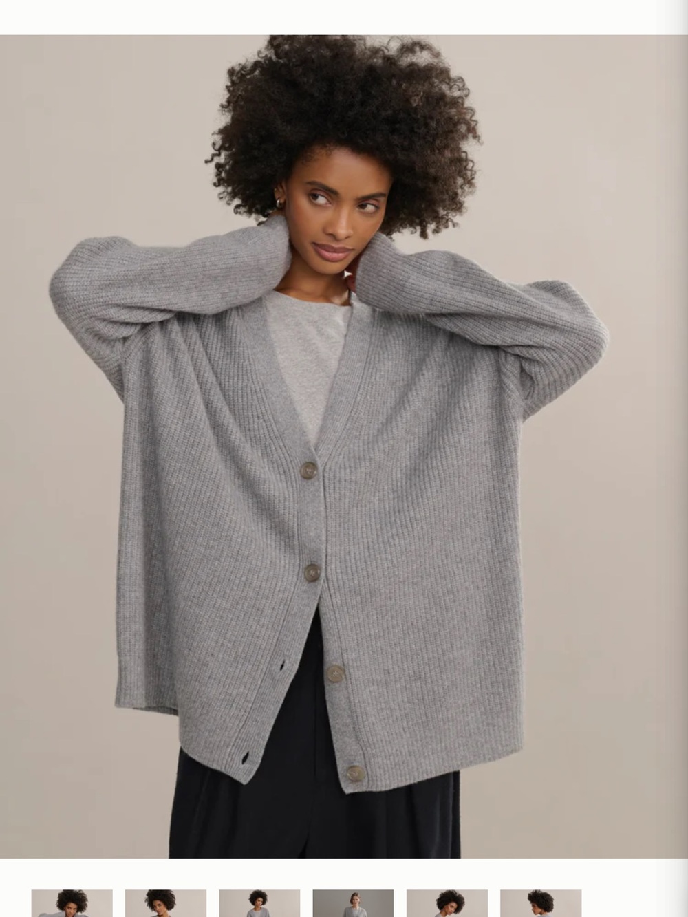 Jenni Kayne Heather Gray Ribbed Button-Up Cardigan